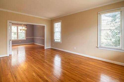 Hardwood floor kitchen living room addition