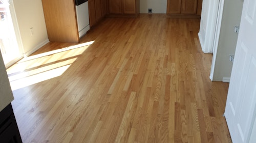 Resanded white oak hardwood floors