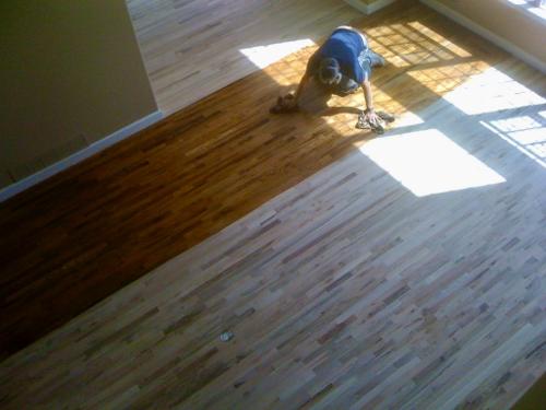 Hardwood floor refinishing